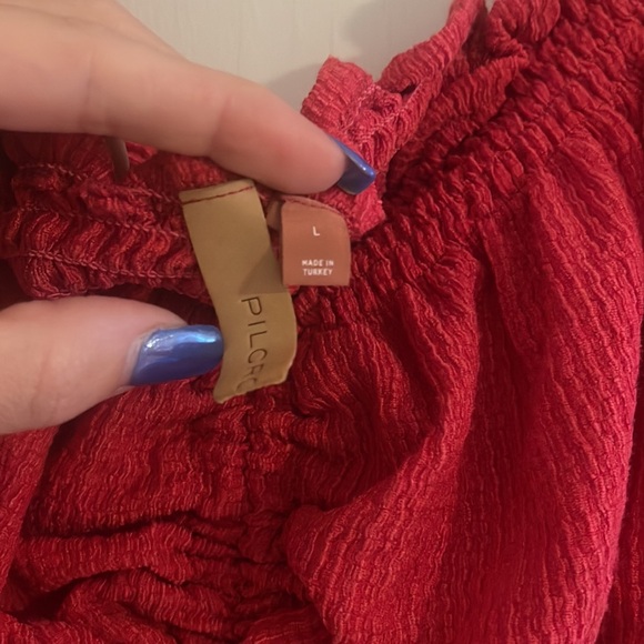 Anthropologie Pilcro Puff Sleeved Crop Top in Rose Red Pink | Size L - Picture 7 of 7